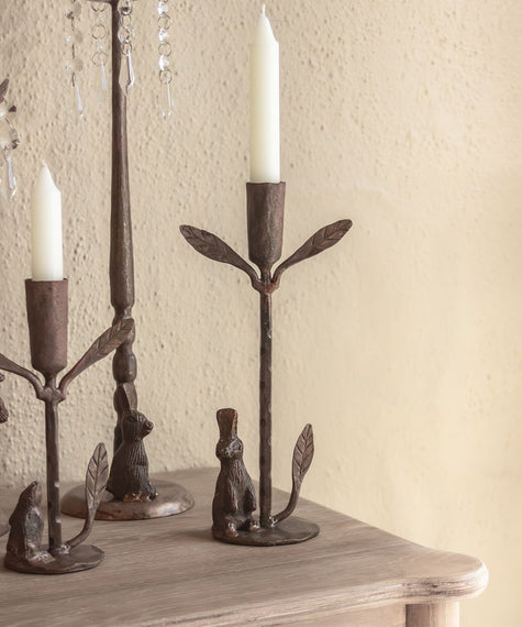 Rabbit and Leaf Candle Holder-2 Sizes
