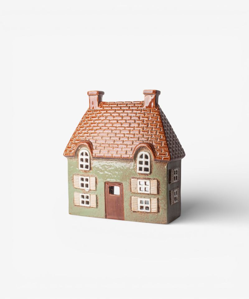 Green Cotswold Tea Light Cottage