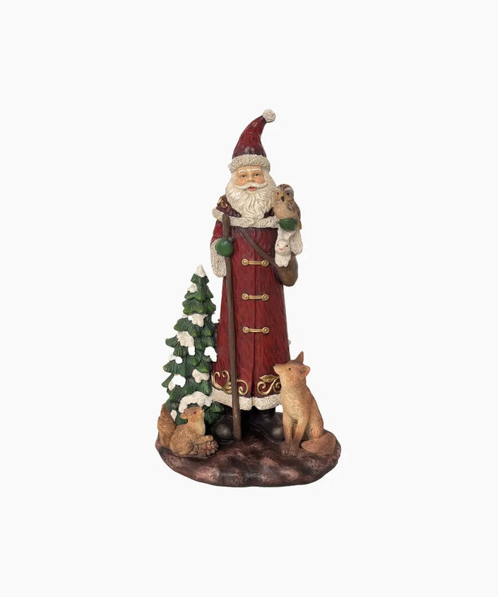 French Country Collections - Traditional Santa with Forest Animals