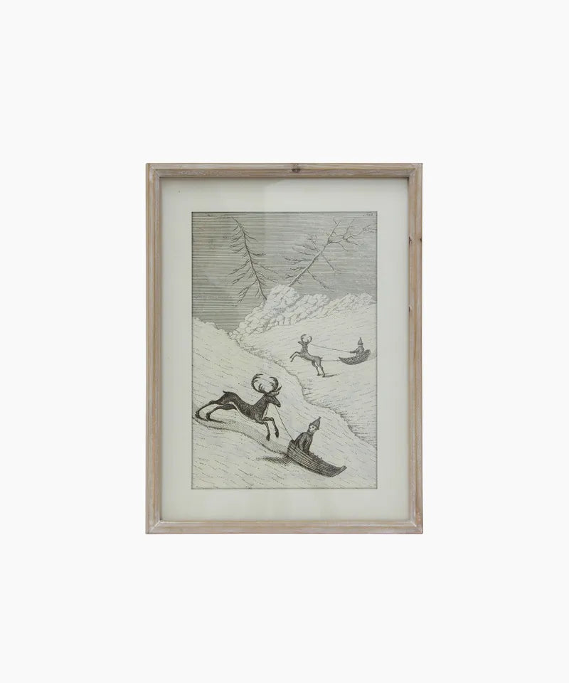 Reindeer Sleigh Scene Wall Art by French Country Collections