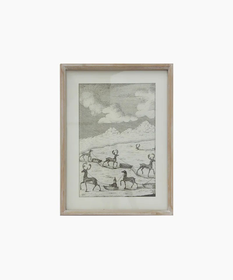 Reindeer Sleigh Scene Wall Art by French Country Collections
