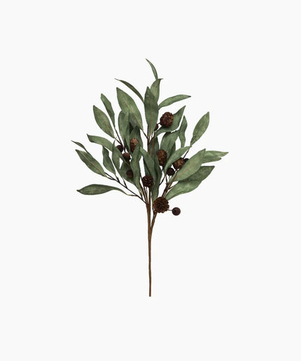 Eucalyptus & Brown Berry Wood Branch - French Country Collections