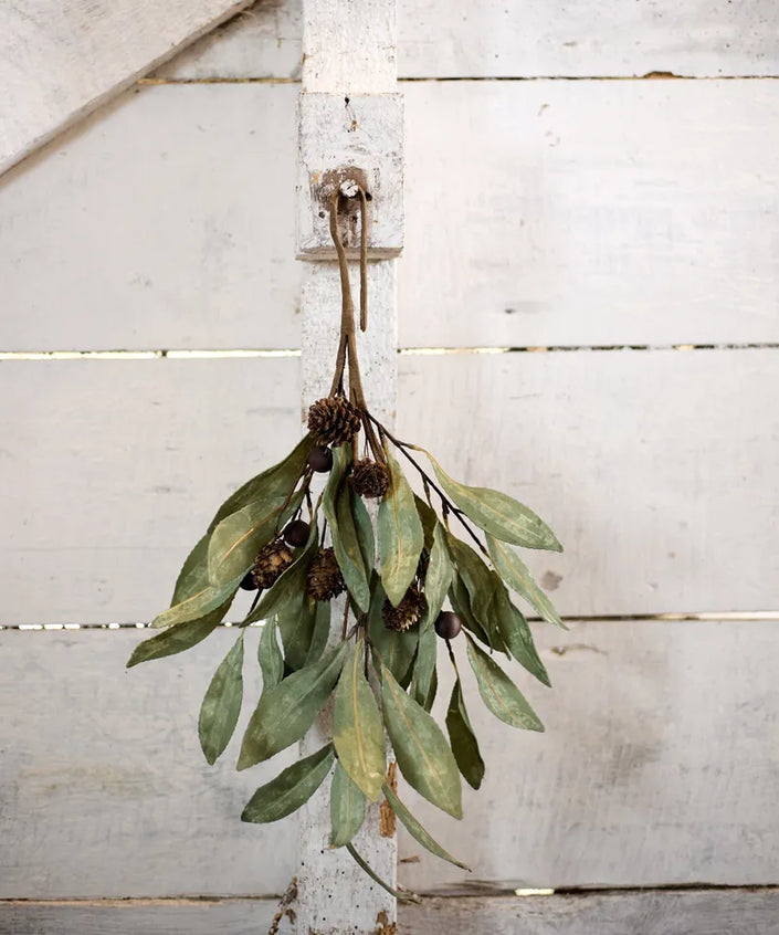 Eucalyptus & Brown Berry Wood Branch - French Country Collections