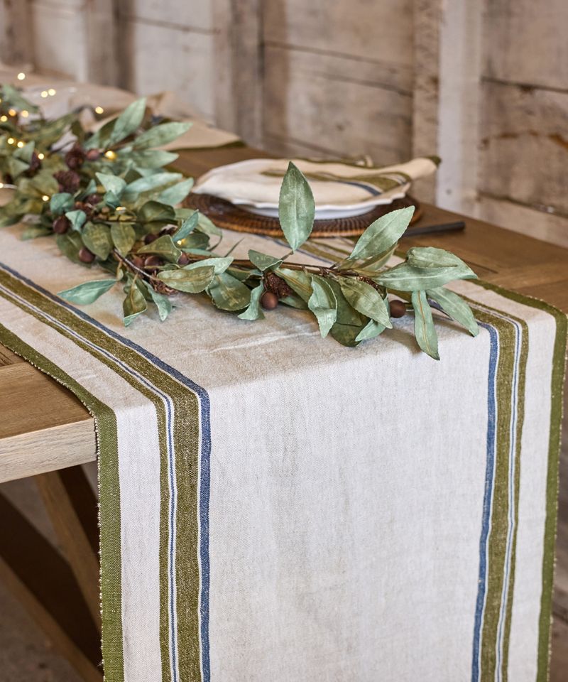 Green Selvedge Edge Table Runner