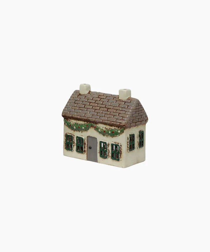 Christmas Tea Light Cottage with Swag by French Country Collections