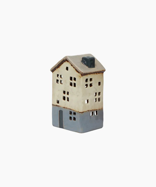 Saint Malo Seaside Tea Light House Blue Roof by French Country Collections