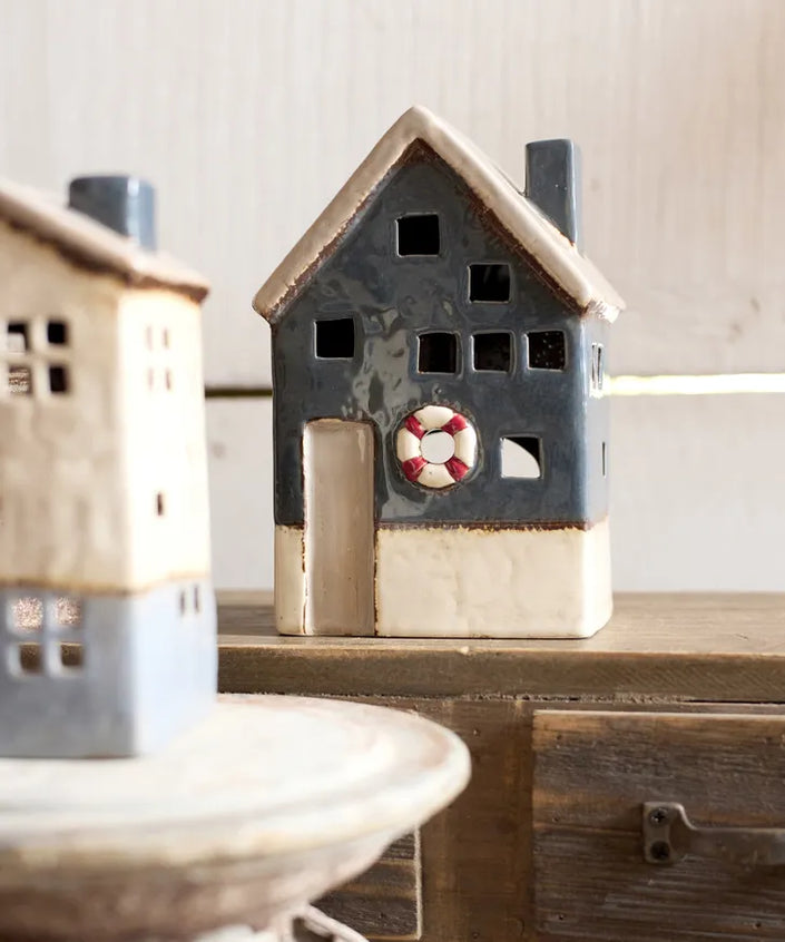 Saint Malo Seaside Tea Light House with Buoy Large by French Country Collections