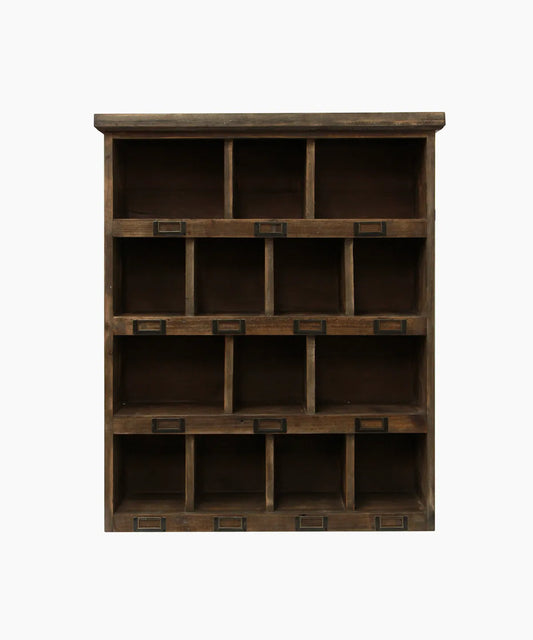 Small Wooden Cubby Wall Shelf