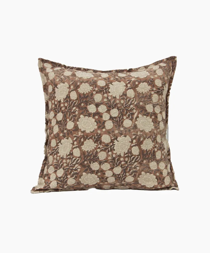 Willow Floral Handblock Cushion Cover