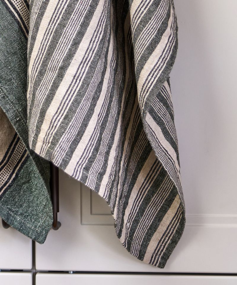 Atelier Stripe Teatowel Green