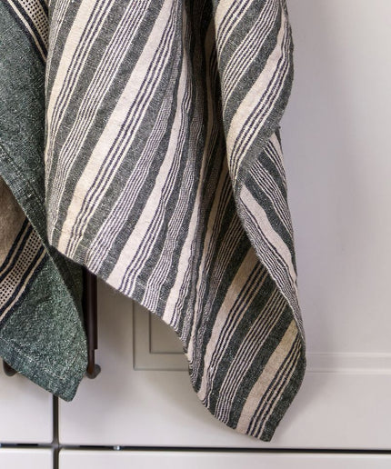 Atelier Stripe Teatowel Green