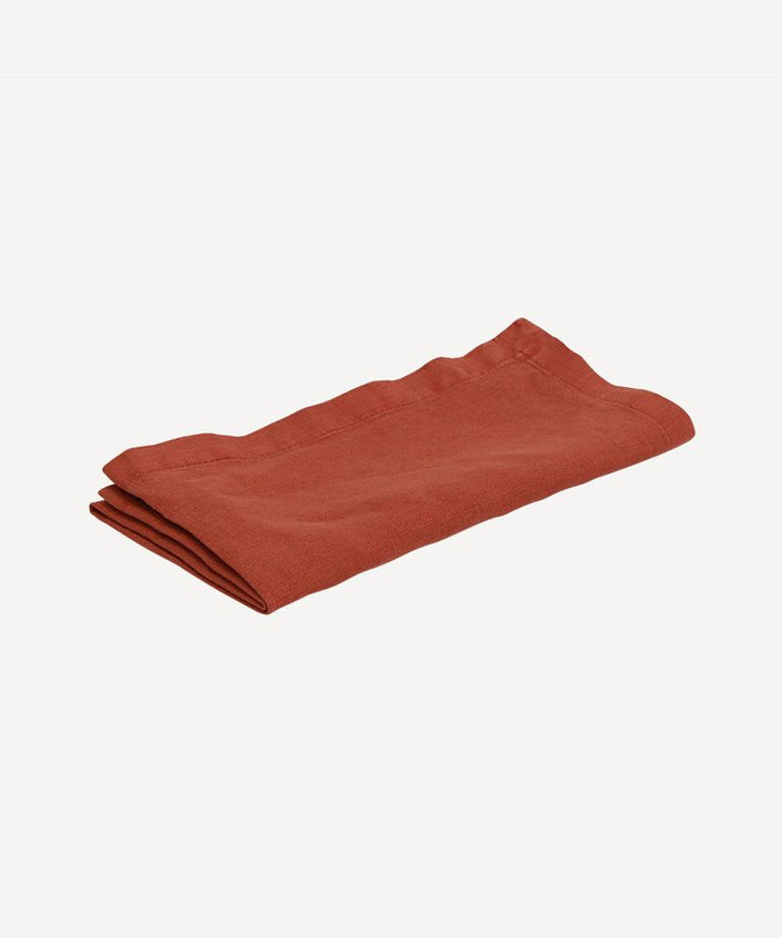 French Linen Napkins Rust | Set of 4 | French Country Collections