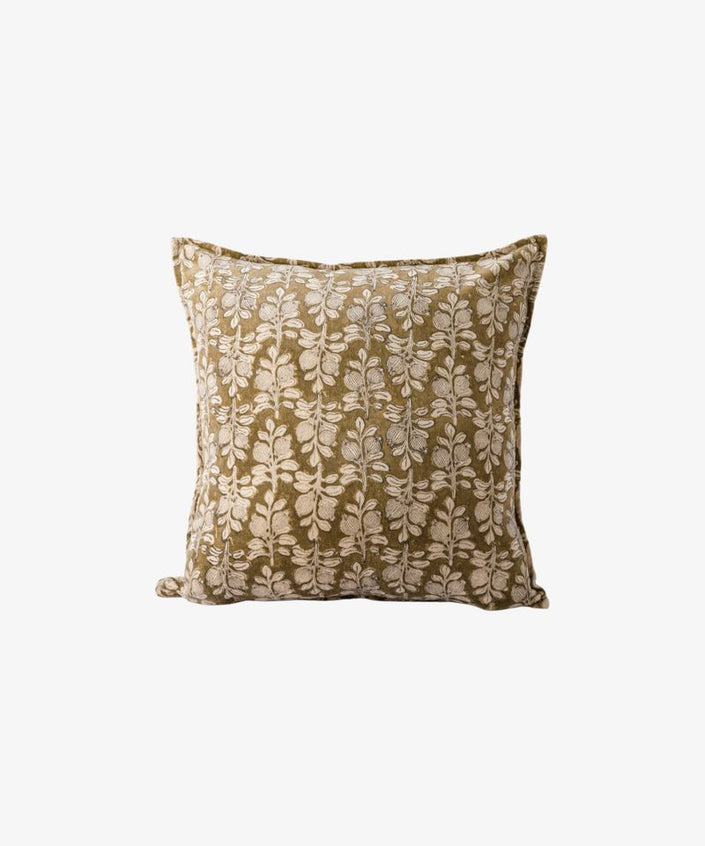Vine Handblock Velvet Cushion Cover