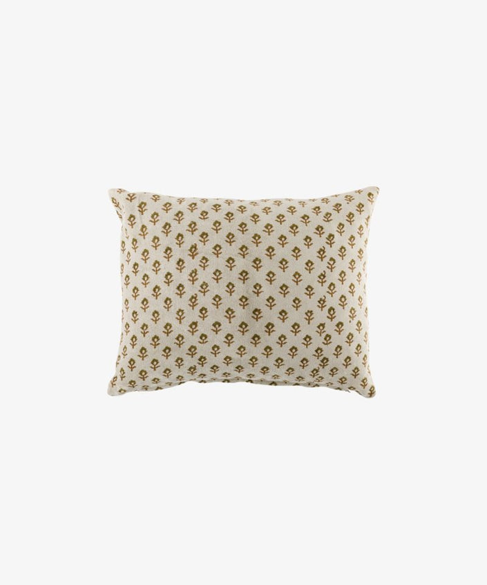 Flower Handblock Velvet Cushion Cover