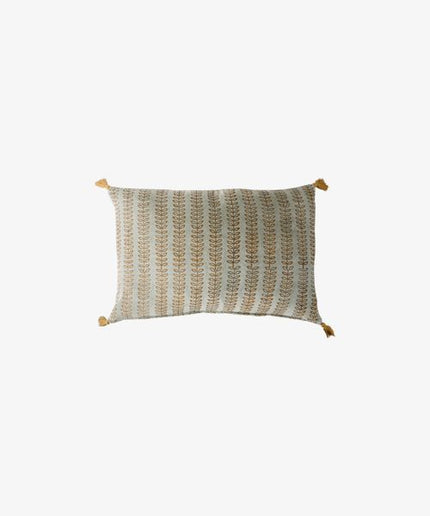 Leaf Handblock Velvet Cushion Cover