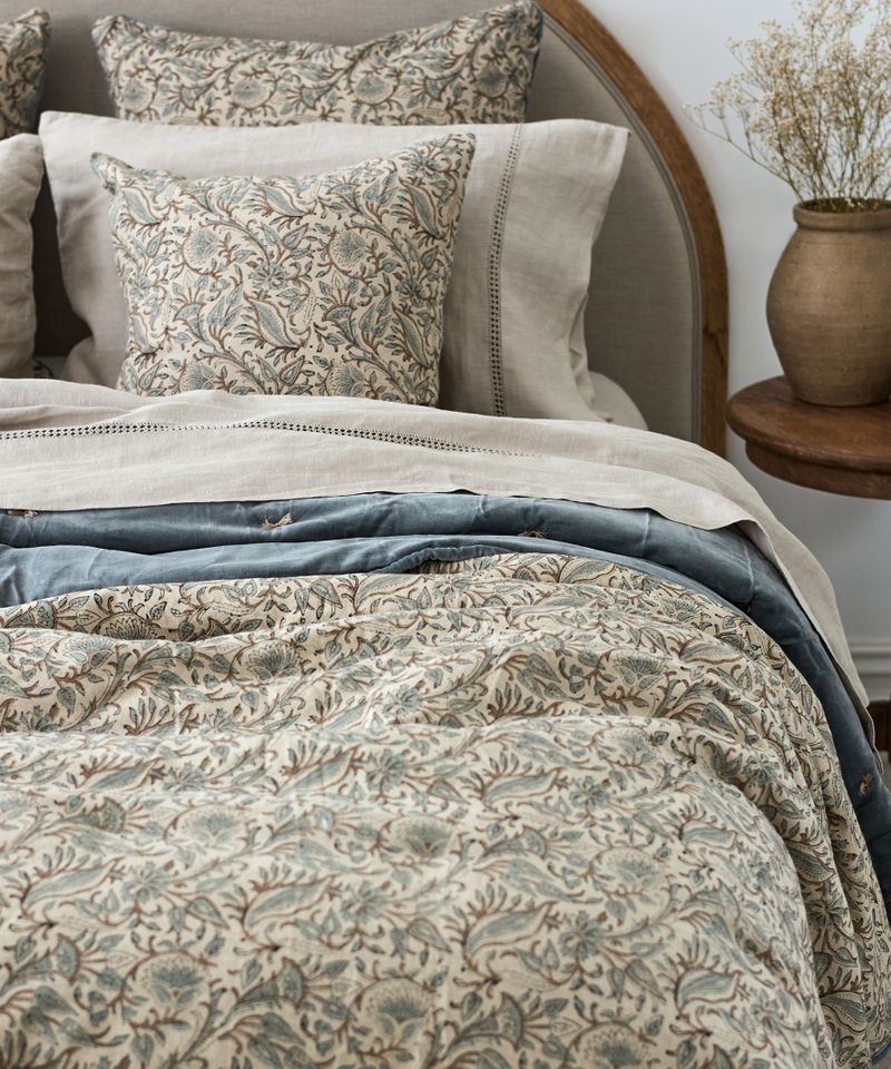 Serena Handblocked Velvet Quilt Large