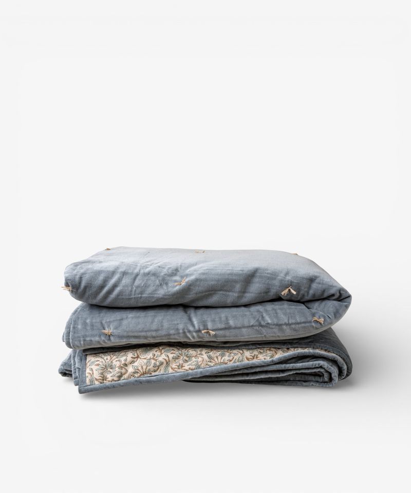 Serena Handblocked Velvet Quilt Large
