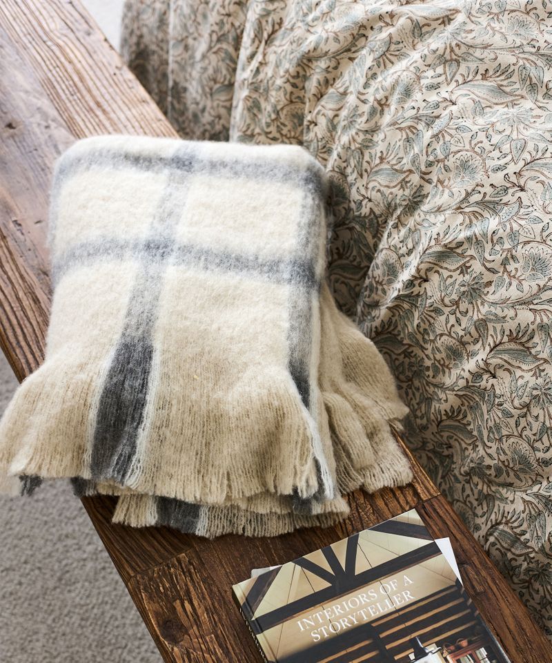 Juniper Check Throw-Grey