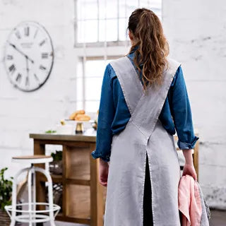 Cross Back Linen Apron by French Country Collections