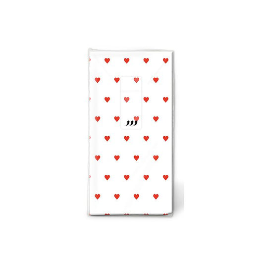Tissues Petits Coeurs Red