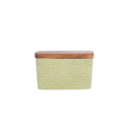 Green House Clover Leaf Butter Dish