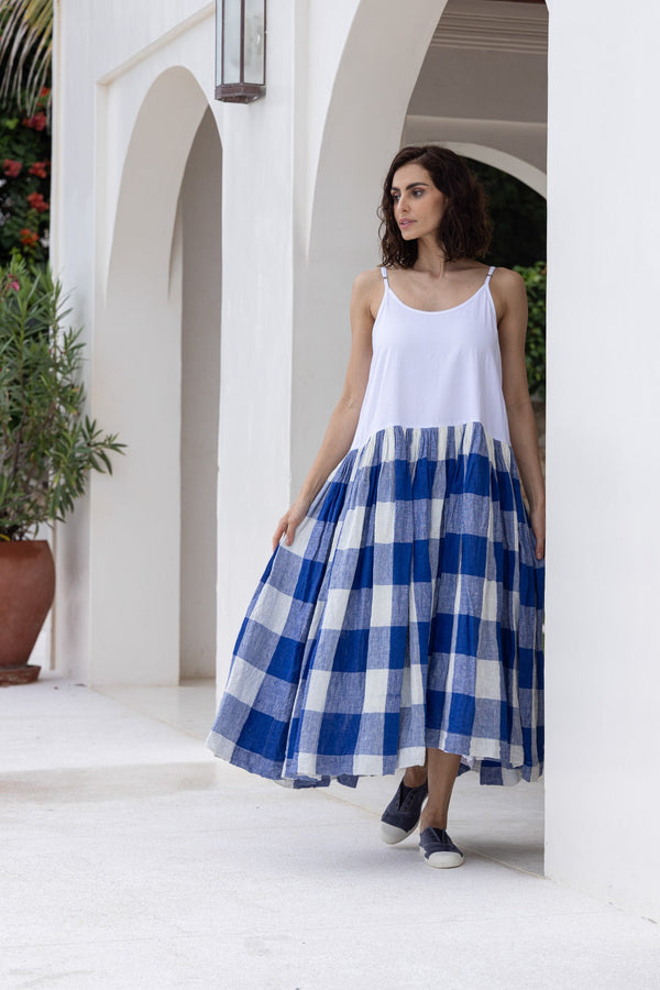 High Tea Slip, Small Blue Gingham-Meg by Design