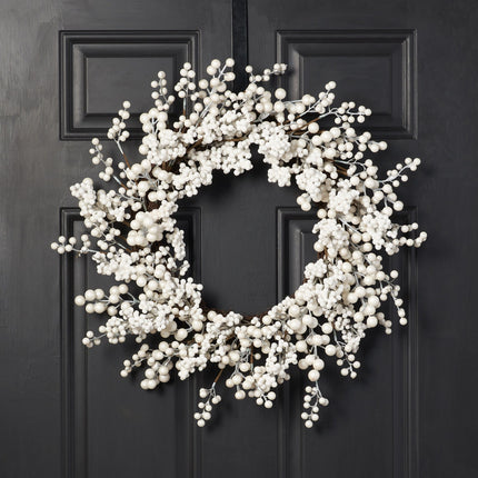 White Pearly Berries Wreath