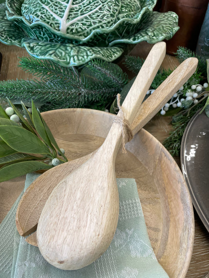 Mango Wood Salad Servers Set of Two
