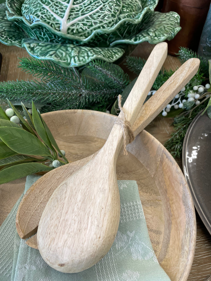Mango Wood Salad Servers Set of Two