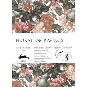 Floral Engravings Gift Wrap