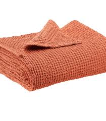 Vivaraise Plaid Maia Throw - Salmon Orange