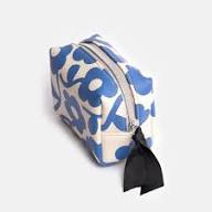 Caroline Gardner Blue Flower -Cube Mini Cosmetic Bag