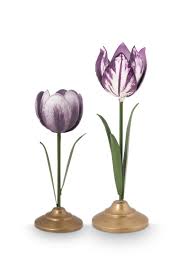 Metal Tulip Candle Holders