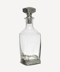 Square Glass Decanter with Pewter Stopper by French Country Collections