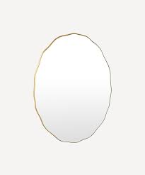 Gold Framed Oval Wave Mirror by French Country Collections
