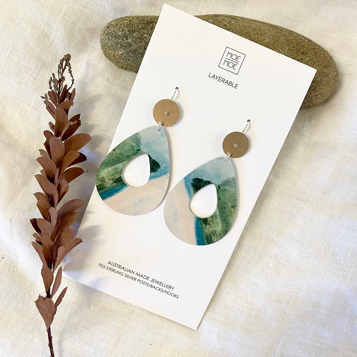 Moe Moe Kiasim Small Avo Circle drop earrings