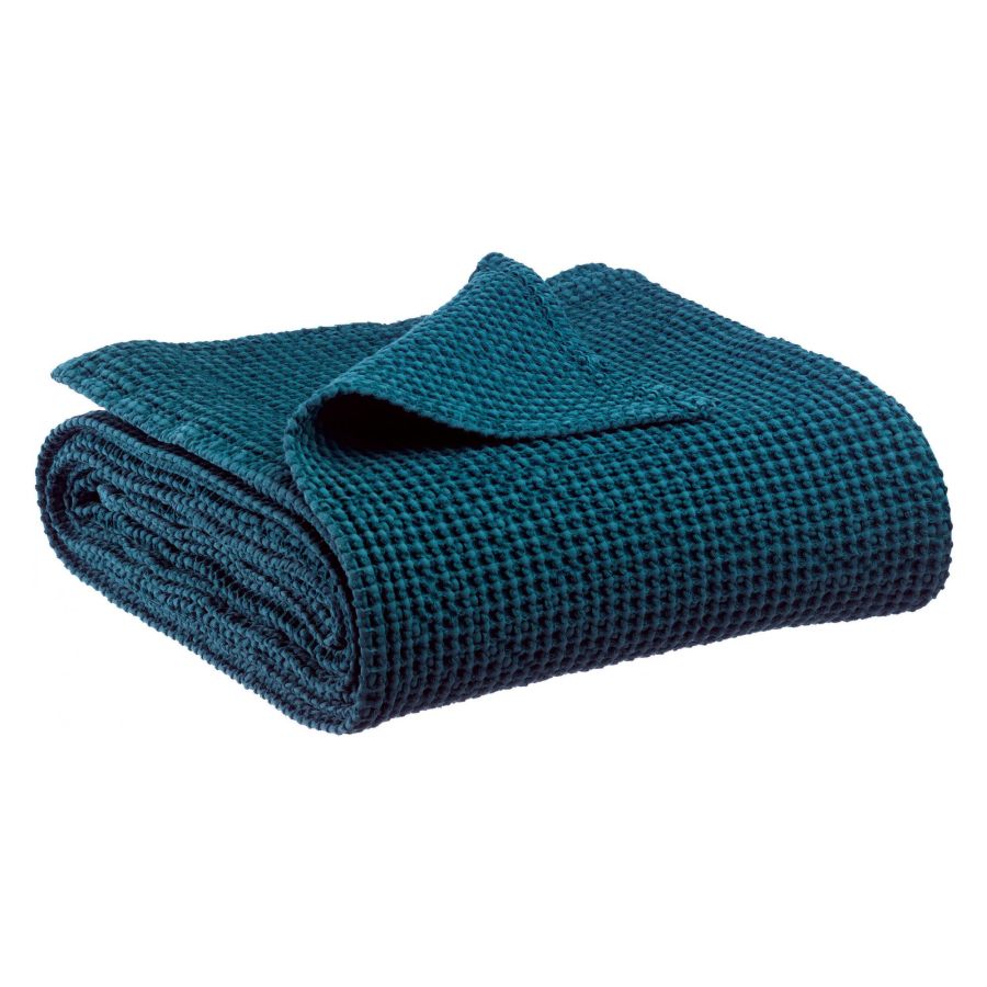 Vivaraise Plaid Maia Stonewashed Cotton Throw - Indigo