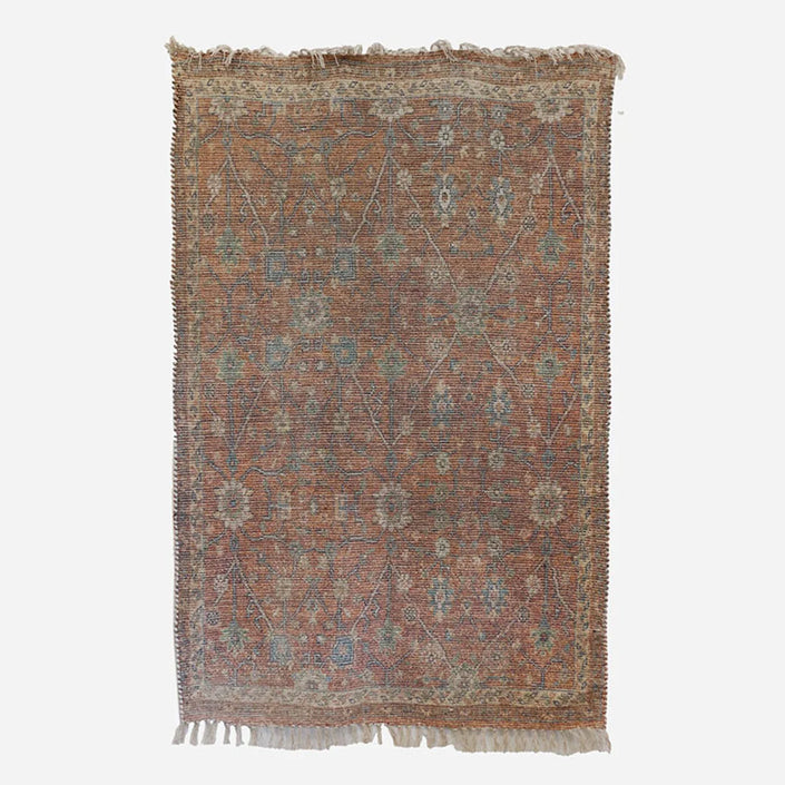 Persian Style Rug - Terracotta and Greens