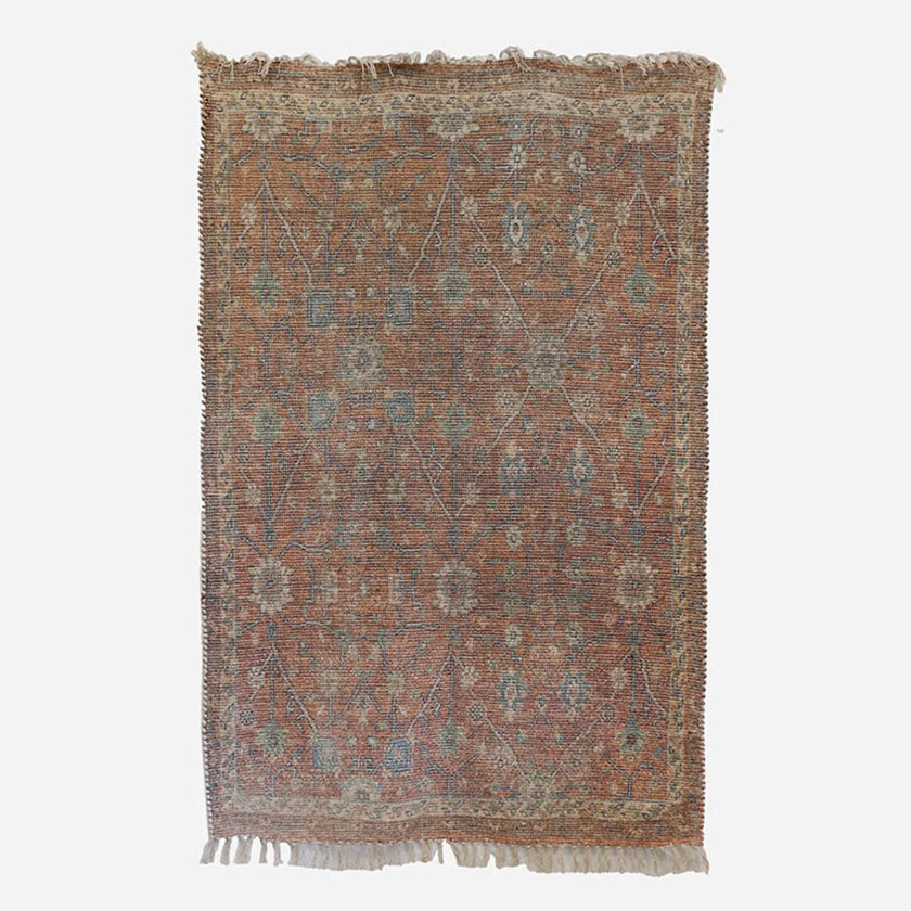 Persian Style Rug - Terracotta and Greens