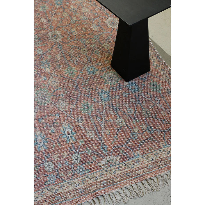 Persian Style Rug - Terracotta and Greens