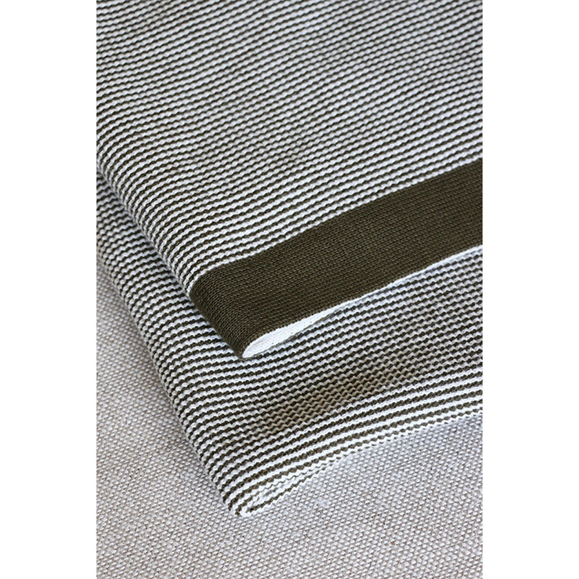 Dunedin Olive and Ivory Throw in Boucle Weave