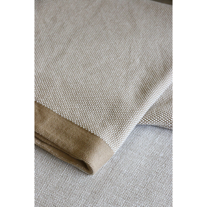 Clyde Caramel and Ivory Throw in Boucle Weave