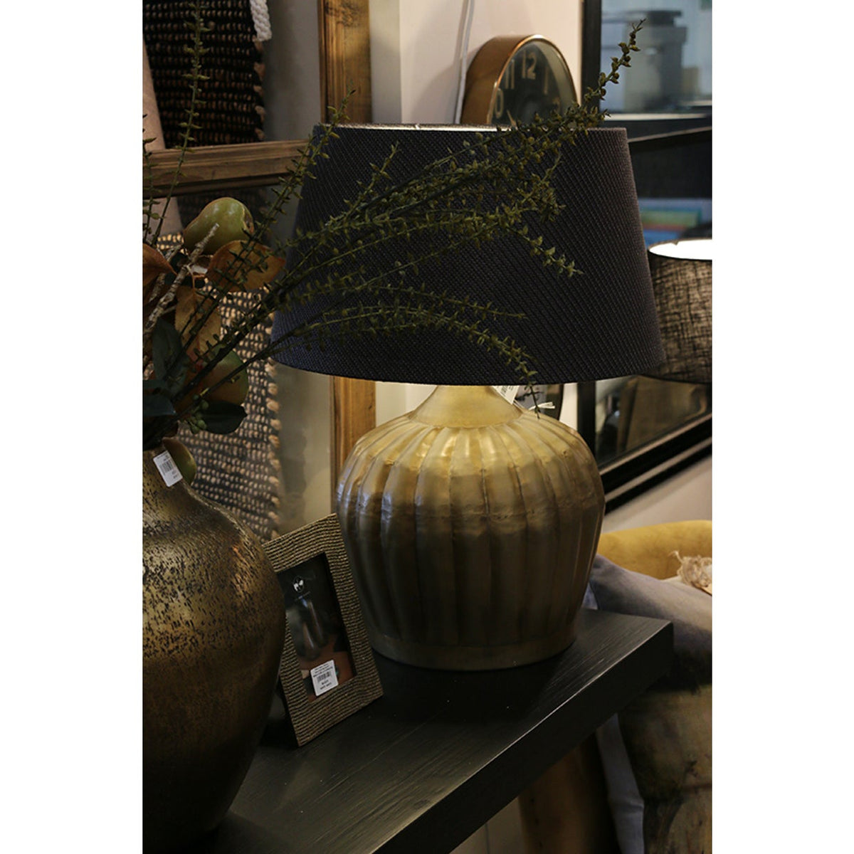 Saffron Urn Lamp Base in Brass Antique Finish
