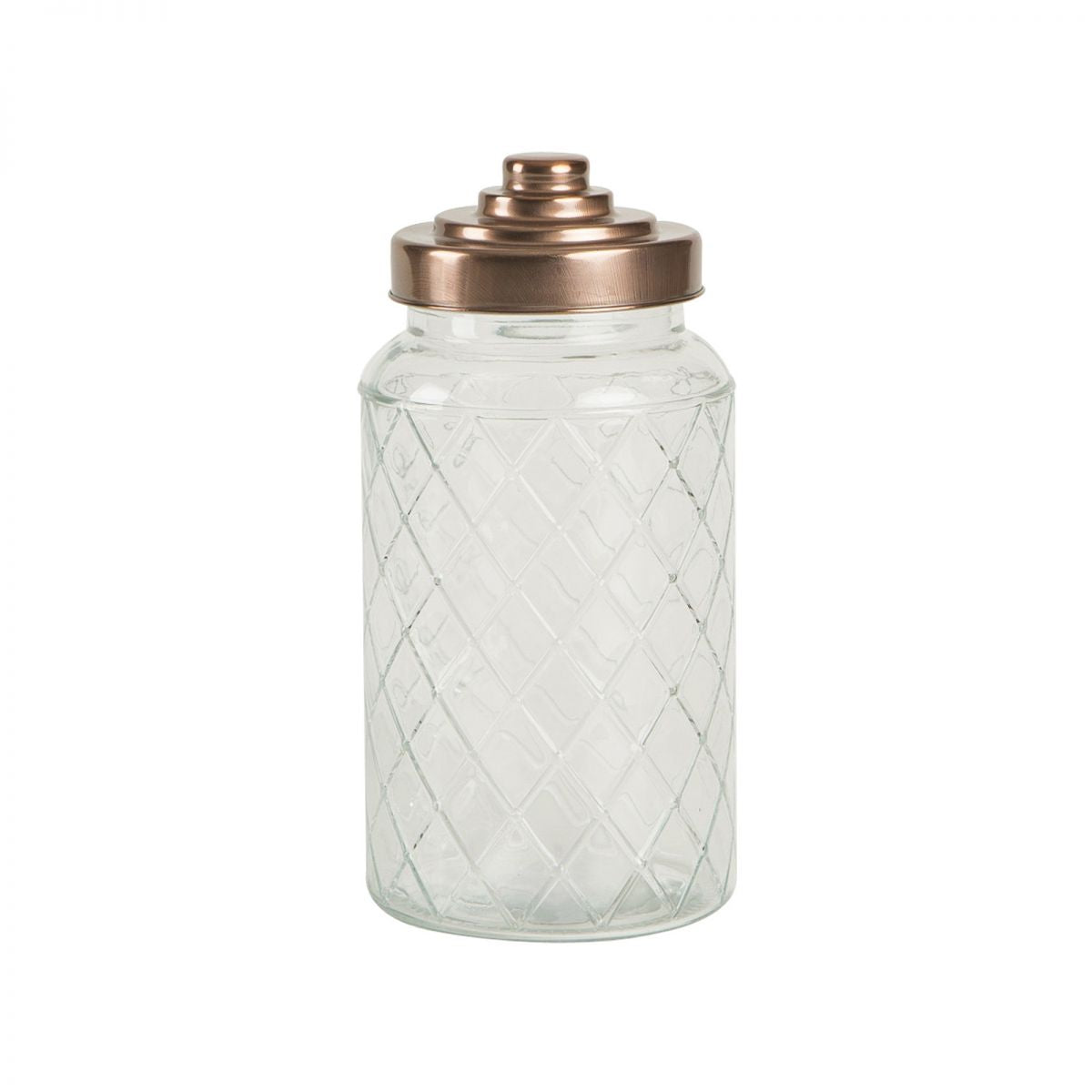 Lattice Glass Jars with Copper Coloured Lids