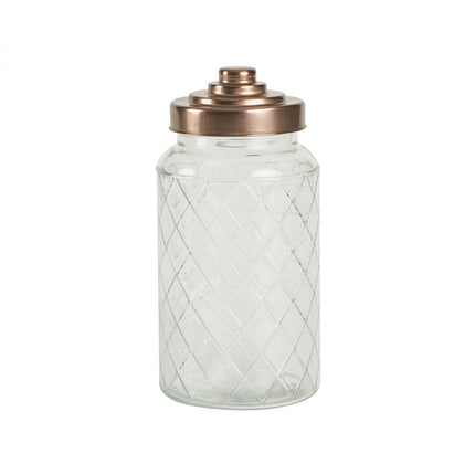Lattice Glass Jars with Copper Coloured Lids