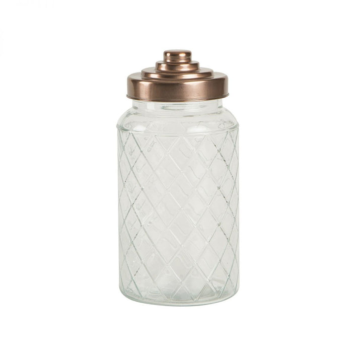 Lattice Glass Jars with Copper Coloured Lids