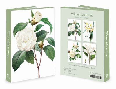 White Blossoms Notecard Pack of 12