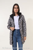 Black/Animal Print Reversible Raincoat-Laura Jo Paris