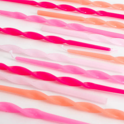 Meri Meri Pink Twisted Long Candles