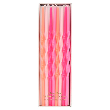 Meri Meri Pink Twisted Long Candles